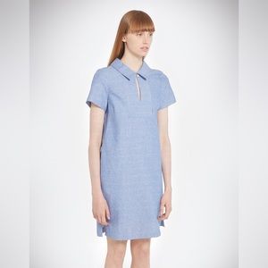 YMC striped linen dress in blue/white - size UK 6 / US S